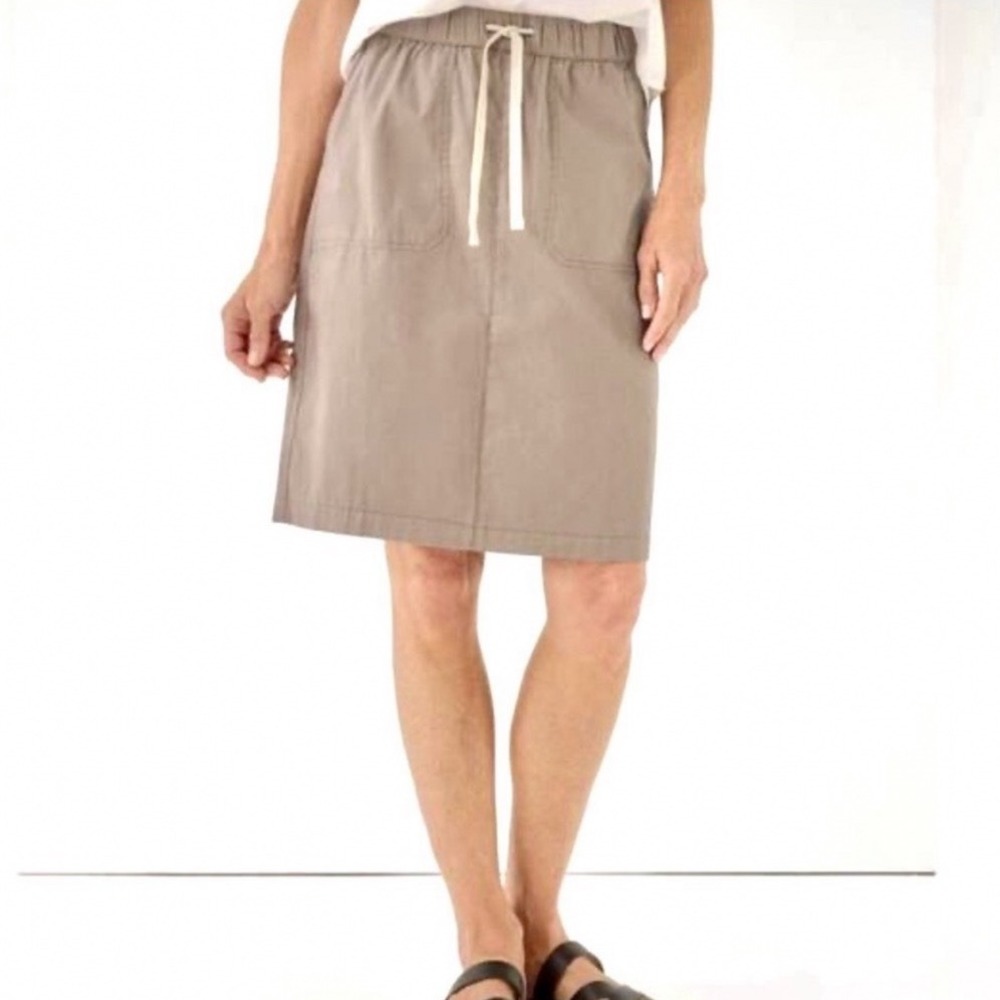 Pact Twill Pull On Skirt Beige Small